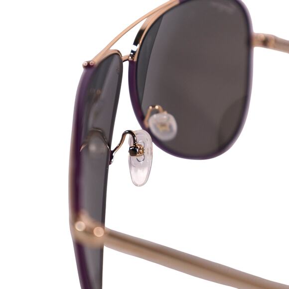 Ferragamo Aviator Sunglasses - Shiny Light Gold / Purple Gradient - NWT - Picture 7 of 9